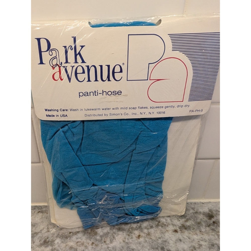 Park Avenue Ultra Sheer Deluxe Pantyhose TURQUOISE Color Sz D To 6" 185 1970s